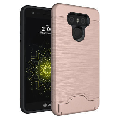 

Fivice LG G6 Case TPU all-inclusive anti-drop brushed card with bracket mobile phone case