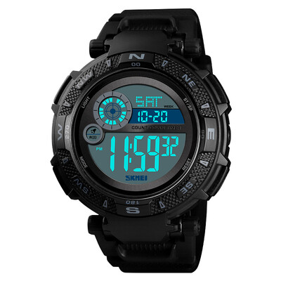 

Time beauty skmei watch mens fashion student electronic watch outdoor sports double time luminous watch black