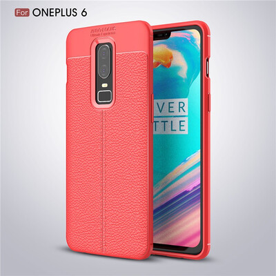 

Fivice Oneplus6 case Luxury leather TPU silicone anti-fall soft shell phone case