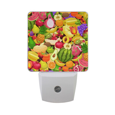 

ALAZA LED Night Light With Smart Dusk To Dawn SensorExotic Pattern With Tropical Leaves And Flowers Plug In Night Light