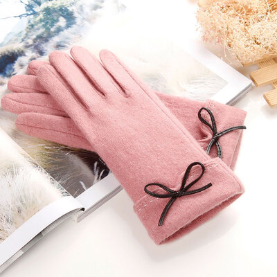

Bowonik winter warm gloves thin section velvet ladies gloves cycling all refers to cold touch screen gloves pink