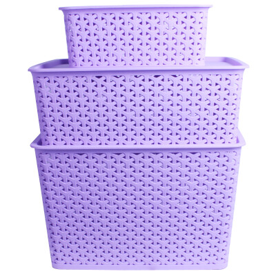 

[Jingdong supermarket] according to the empire EDO plastic woven storage basket storage box toys snack basket large and small three sets of green