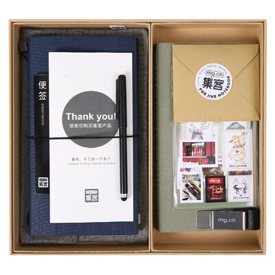 

Morning M & G HAPY0054 set off travel strap notebook diary diary traveler hand book book set including inner core 12 sets of dark blue
