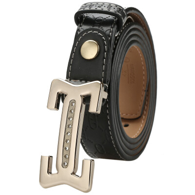 

St. Paul's Belt Women's Buckle Belt Fashion Casual Smooth Pants with WEH13-03291H Black