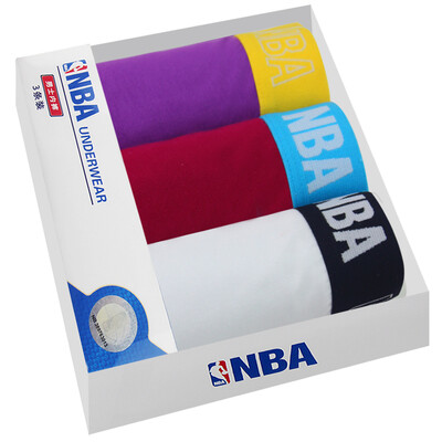 

【Jingdong Supermarket】 NBA underwear men's solid color Xinjiang long-staple cotton flat-angle underwear in the waist shorts pants shorts 3 gift box Ma gray / possession of blue / sapphire blue XL