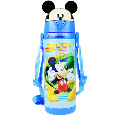 

Disney DISNEY children's portable strap warm water cup baby cartoon straw insulation pot 450ML blue Mickey