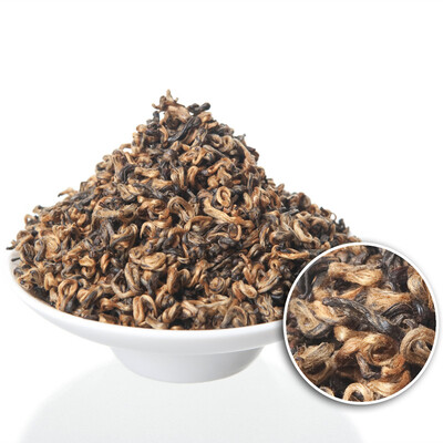 

Premium Golden Snail Dian Hong Jin Luo Handmade Pure Bud Yunnan Black Tea