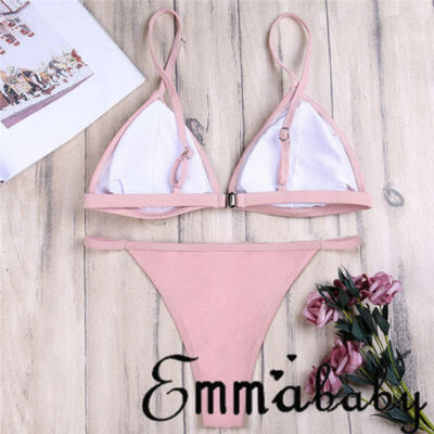 

US Padded Bra Bikini Set Swimsuit Women Bandage Pushup Triangle Swimwear Bathing