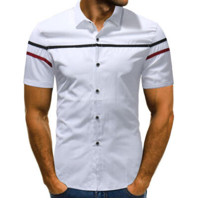 

Hot Fashion Men Stylish Slim Fit Short Sleeve Casual Dress Shirts Tops Blouse CA