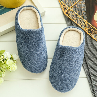 

Solid suede fabric soft soles cotton houseshoes