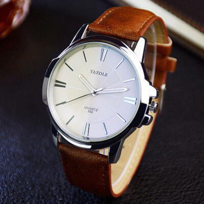 

Fashion Mens Leather Military Casual Analog Quartz Wrist Watch Business Watches