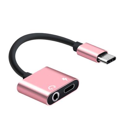 

2 in 1 Type-C Audio Charging Adapter Type C to 35mm Earphone for Listening Music Charging USB-C Converter For Letv 2 Xiaomi Huawe