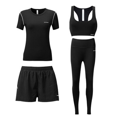 

Kawasaki KAWASAKI fitness clothing tights female sports suits badminton running season quick-drying short-sleeved training morning running shorts four-piece