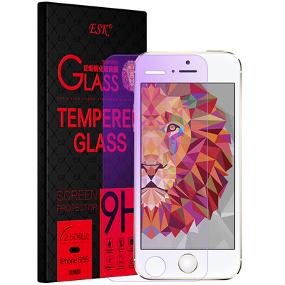 

Glass membrane ESK Blu-ray-resistant tempered iphone5S/5C/5 2.5D arc edge anti-Blu-ray screen protector scratch