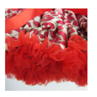 

Buenos Ninos Girls Satin Rosy Ruffle Damascus Pettiskirt Leopard Dance Dress
