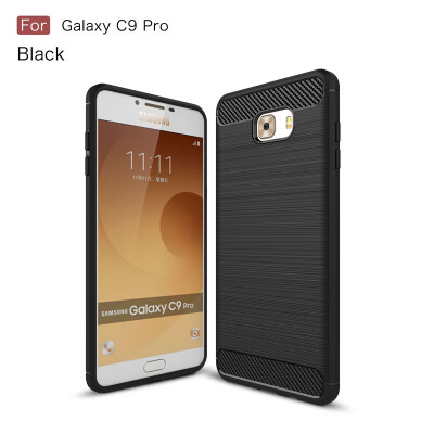 

Fivice Samsung Galaxy C9 Pro case Luxury brushed carbon fiber TPU soft shell
