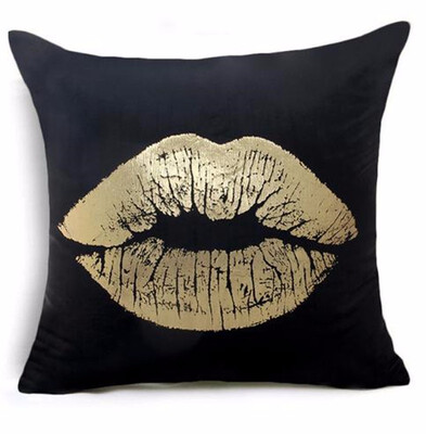 

Bronzing Gold Printed Cushion Decorative Pillows Black Pillowcase Home Decor Sofa Throw Pillows Christmas Decorations For Home