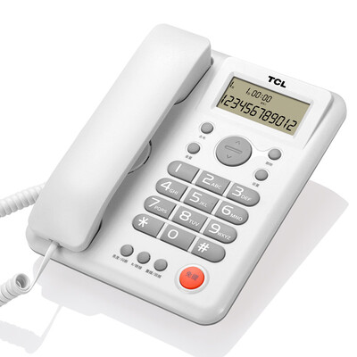 

TCL HCD868 (203) TSD fixed corded telephone / landline / free battery hands-free home / office cable seat classic square fixed seat machine (seagull white