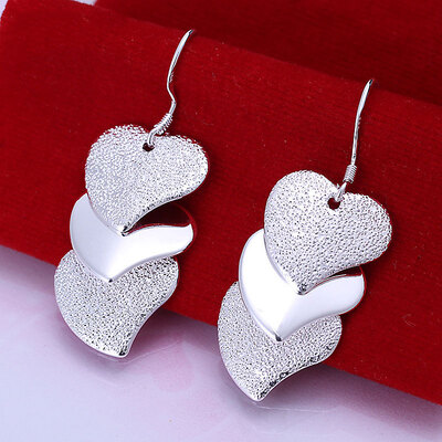 

MyMei Woman Earring Silver Crystal Heart Pendant Jewelry Earring Elegance Fashion