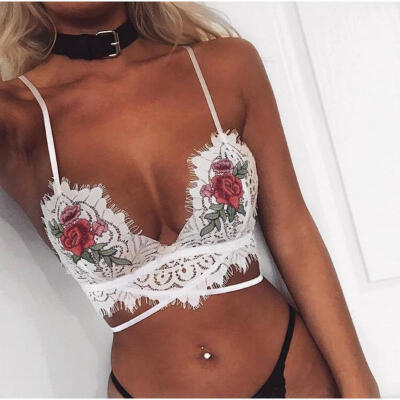 

Sexy Womens Lace Floral Bralette Bralet Bra Bustier Crop Top Unpadded Bra