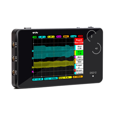 

DS212 DSO Portable Mini 2 Channel Digital Oscilloscope Pocket Size USB Interface28" Full Color TFT Display 8MB Memory Storage