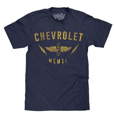 

Chevrolet MCMXI 1911 Licensed T-Shirt Soft Touch Poly Cotton Blend Fabric Chevy Graphic Tee by