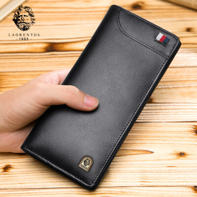 

Old man head LAORENTOU mens wallet leather fashion simple ticket holder male business wallet 330J004L6A black