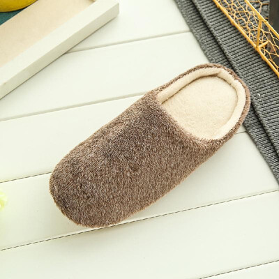 

New Pure Color Soft Plain Slippers Wood Floor Non-slip Silent Mute Cotton Slippers Unisex Type