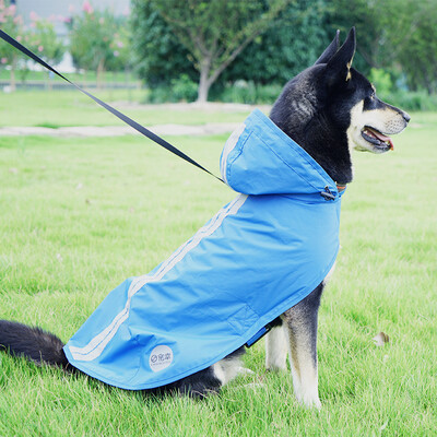 

Jingdong exclusive pets CHOWSING dog clothes pet clothes dog raincoat in the large dog Jacket blue L code