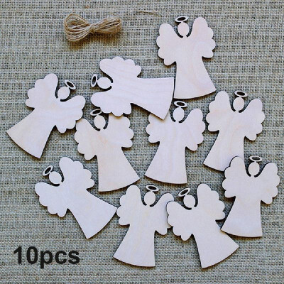 

10pcs Christmas Tree Decorations Wooden Pendants Crafts Scene Layout Hanging Ornaments Party Wedding Holiday Adornment