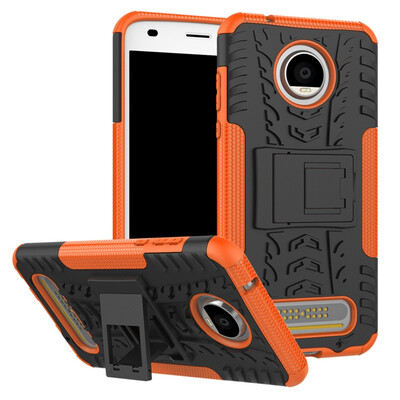 

Fivice Motorola Moto Z2 Play Case TPU anti-fall tire pattern back clip bracket phone case