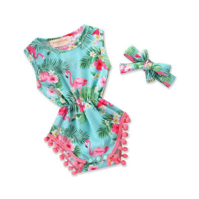 

Infant Toddler Kids Baby Girl Flamingo Romper Bodysuit Jumpsuit Clothes Outfits