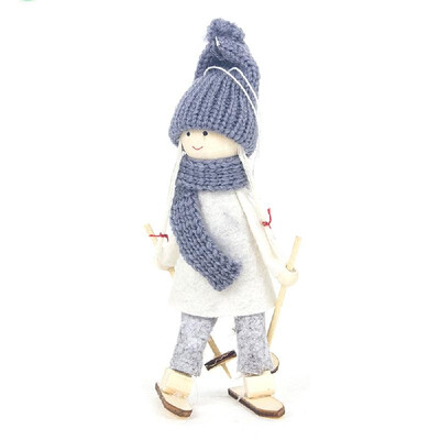 

Christmas Decoration Ski Dolls Xmas Tree Ornaments Mini Snowman Wool Doll Hanging Pendant Party Decor Kids Gift