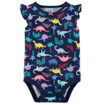 

UK New Newborn Baby Girls Ruffle Dinosaur Romper Jumpsuit Outfits Clothes Summer