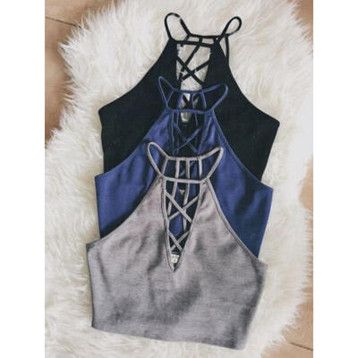 

Sexy Women Tank Tops Bustier Bra Vest Slim Crop Top Sleeveless Blouse Casual