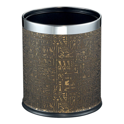 

EKO trash cans household round double stainless steel trash cans without cover garbage basket 9445 Egyptian pattern 10L