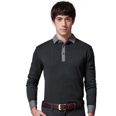

Qipai (СЕМЬ) Мужских футболки мужчин хлопка клетчатой ​​рубашки печать POLO угля 111T50100 08 185