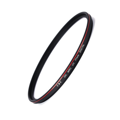 

C & C DC MRC UV 77mm ultra-thin double-sided multi-layer waterproof coating personalized red circle UV filter without vignette SLR camera protection mirror