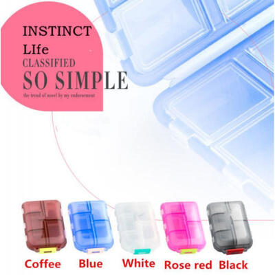 

Medicine Drug Pill Box Storage Case Container Weekly Sort Folding Vitamin New
