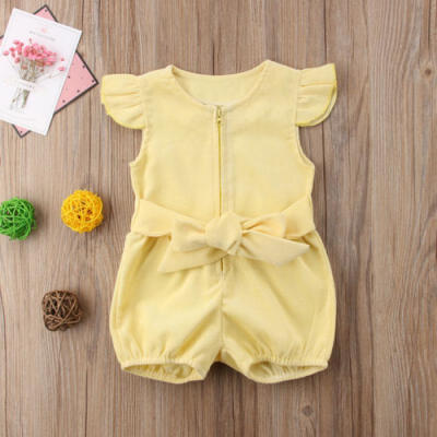 

Toddler Infant Baby Girls Cotton Romper Jumpsuit Bodysuit Bowknot Clothes Outfit