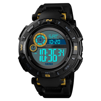 

Time beauty skmei watch mens fashion student electronic watch outdoor sports double time luminous watch black