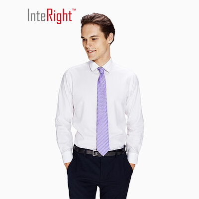 

INTERIGHT Mens Dress Business Korean Groom Marriage Workplace Dark Stripe Tie Light Purple