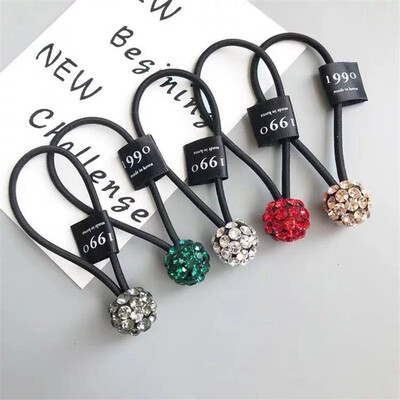 

Korean Simple Headwear Crystal Ball Elastic Hair Bands Women Fashion Hair Accessories