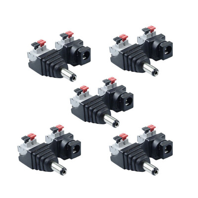 

ZDM 5Pairs Intelligent Connection DC Power Male Female 55x21mm Connector Adapter Plug Cable Pressed for LED Strips 12V