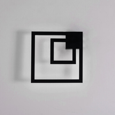 

Baycheer HL483450 Post Modern Minimalist Black White Light Square Led Wall Sconce MetalStyle A
