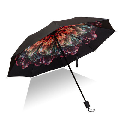 

Outdoor Creative Umbrella UV Plastic Umbrellas Three Fold Folding