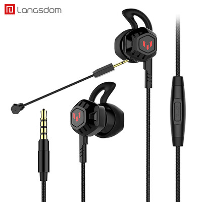 

Lanston G100 gaming headset in-ear e-sports subwoofer detachable dual microphone computer phone line control with wheat Jedi survival to open black eat chicken green
