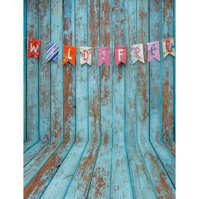 

Blue Wooden Wall Photo Backdrop 57FT Vinyl Fabric Cloth Digital Printing Photo Background s-2288