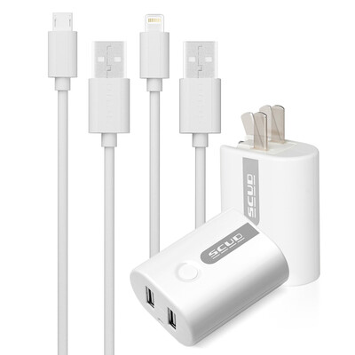 

Scud U520 Комплект Dual USB Power Adapter Output 5V / 2.1A (зарядное устройство U520 + кабель данных Andrews + кабель Apple Apple)