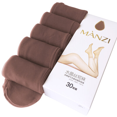 

Manzi 30 pairs of crystal socks thin soles transparent invisible anti-hook silk socks 30 pairs of light coffee